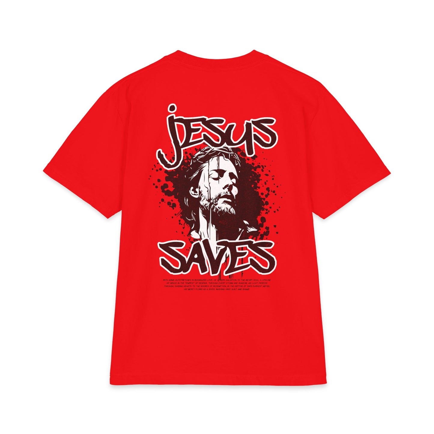 Jesus Saves T-Shirt — Graphic Christian Faith Tee with Crown Logo